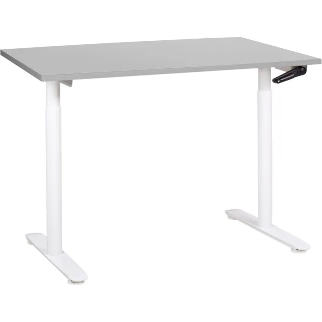 Beliani DESTINES - Verstelbaar bureau - Lichtgrijs - 120 x 72 cm - Spaanplaat