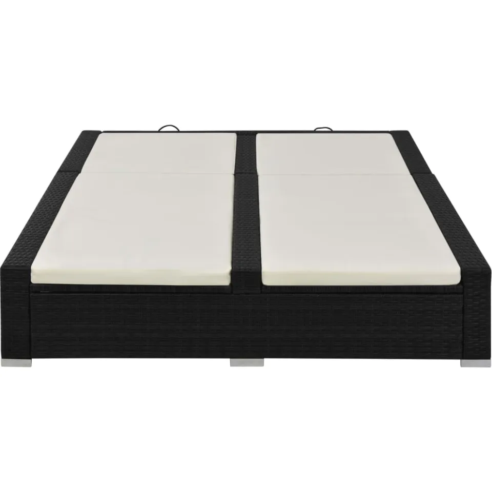 vidaXL Ligbed tweepersoons poly rattan zwart, foto 2