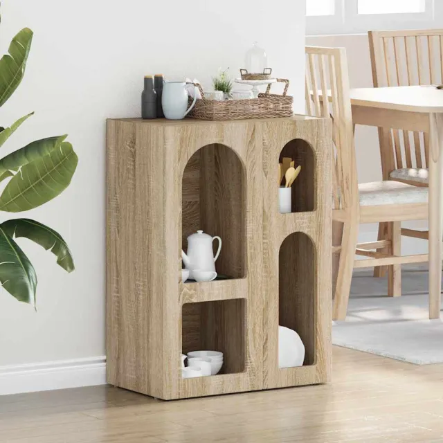 vidaXL Dressoir ELST Sonoma Eiken 59 x 35 x 80.5 cm Bewerkt hout Bruin