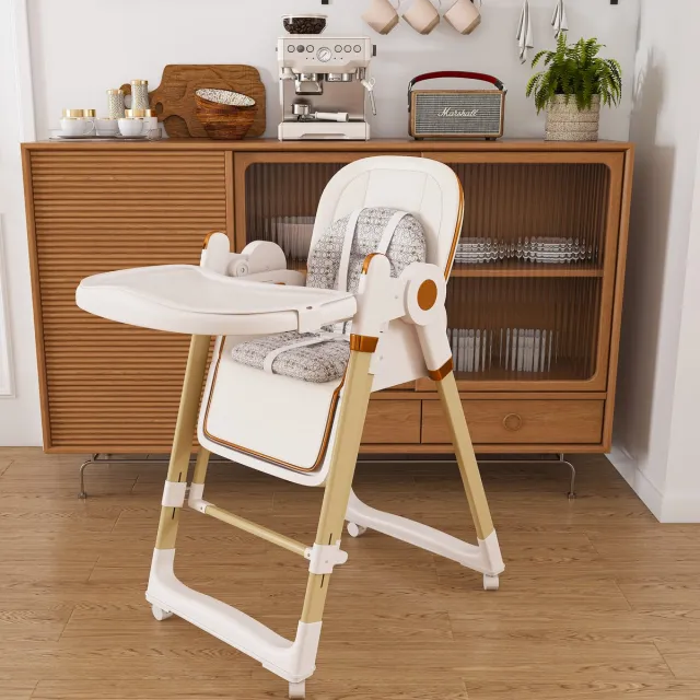 FloraGrace Baby Kinderstoel 2 In 1 Met Wippfunctie 5 Punt Veiligheidsgordel Afneembare Lade Inklapbaar Verstelbaar Wit Voor Eten Spelen En Ontspannen White