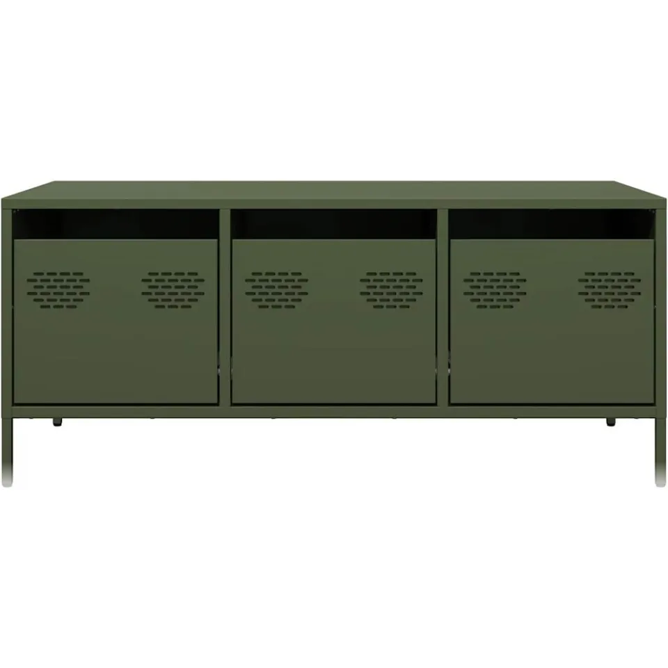 vidaXL Salontafel 101,5x50x43,5 cm koudgewalst staal olijfgroen, foto 4