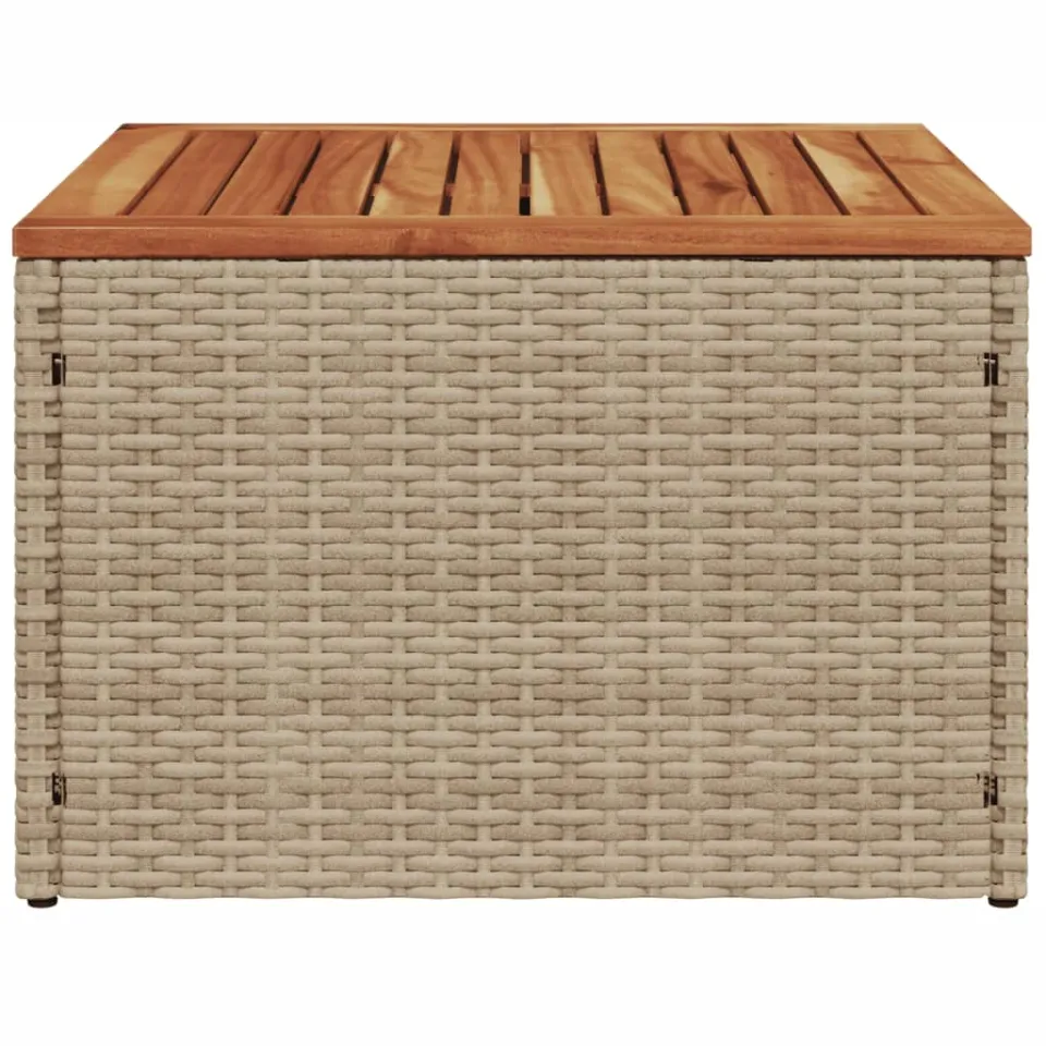 vidaXL Tuintafel 55x55x37 cm poly rattan en acaciahout beige