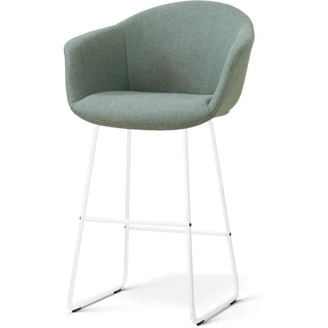 Nolon Nino-Otis barkruk saliegroen - wit onderstel - 75 cm
