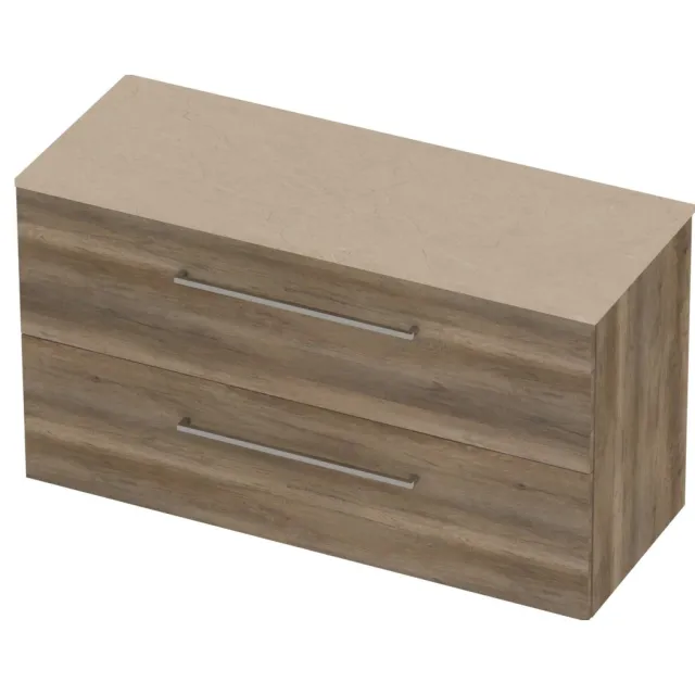 Basic-Line Deck 46 Badmeubelset Voor Grepen 120x46x66 cm D46SSDSO120 Scotch Oak Sand Stone Beige