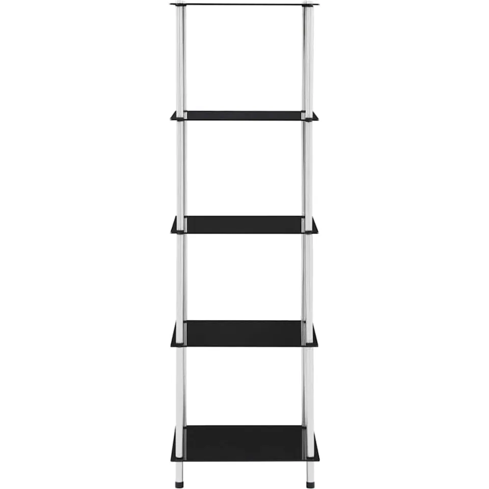 vidaXL Kastje 5-laags 40x40x130 cm gehard glas zwart, foto 2