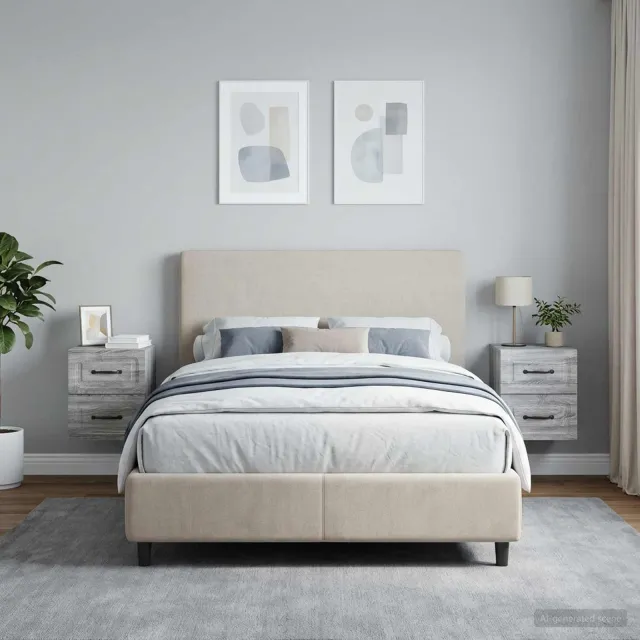 vidaXL Wandbeugel Bedkast 2 st Grijs sonoma 34,5 x 33 x 40 cm