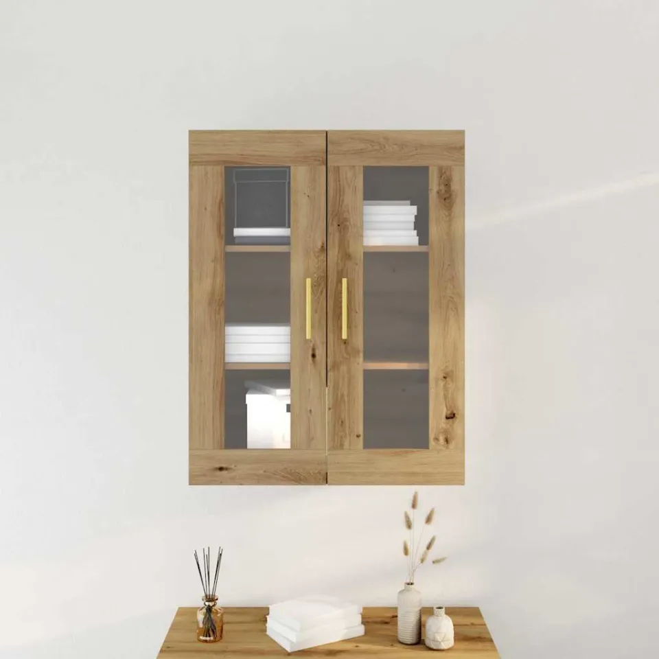 vidaXL Wandkast Artisan Eiken 69,5 x 34 x 90 cm Bewerkt hout, foto 4