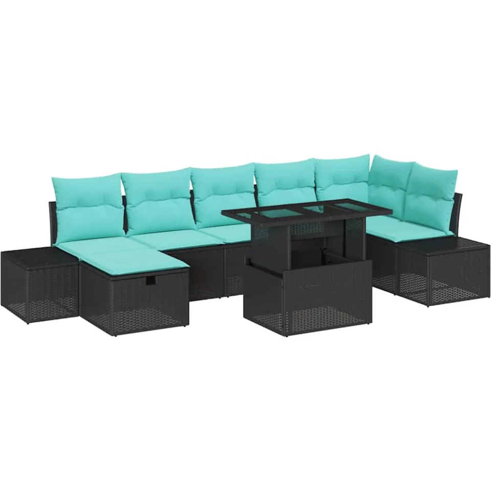 vidaXL Tuin Sofa Set 8 st poly rattan Grijs
