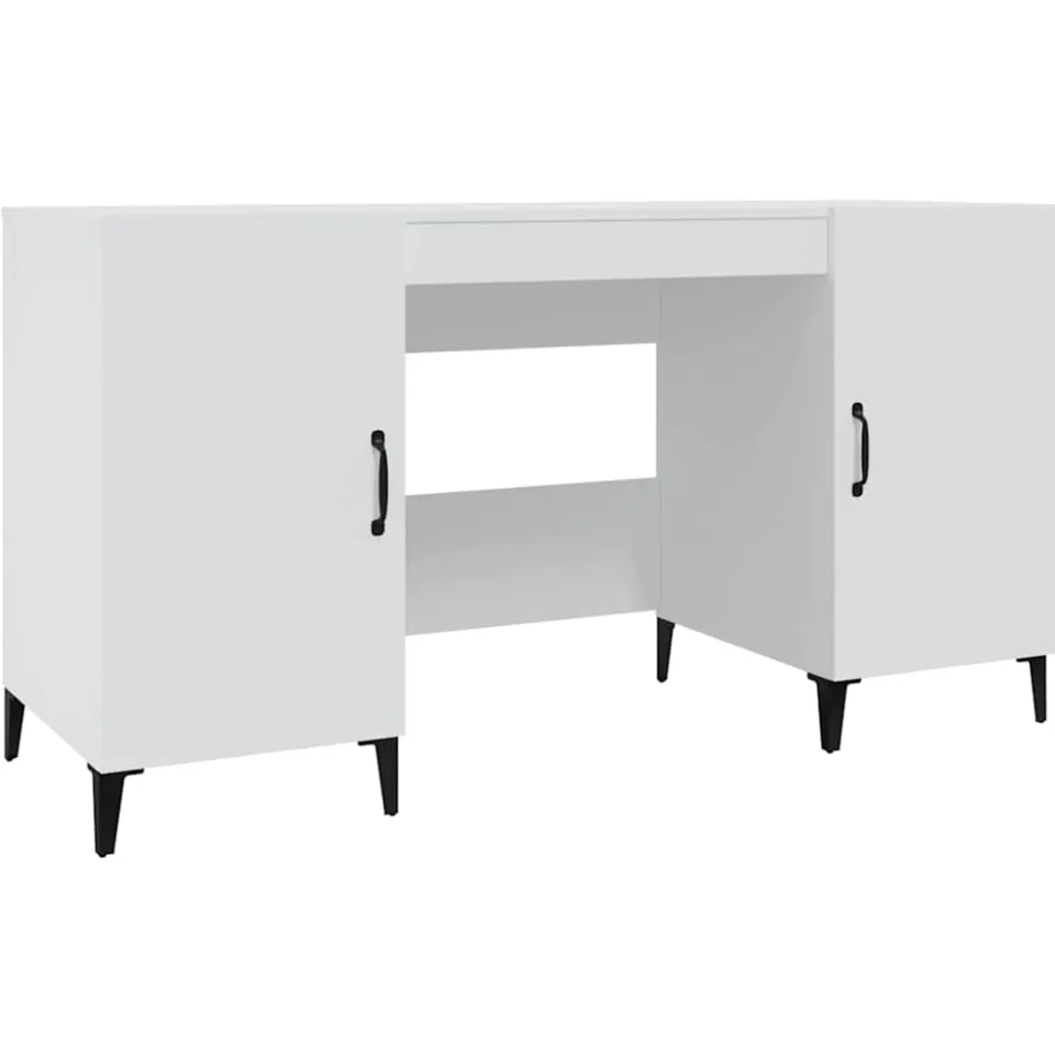 vidaXL Bureau 140x50x75 cm bewerkt hout wit
