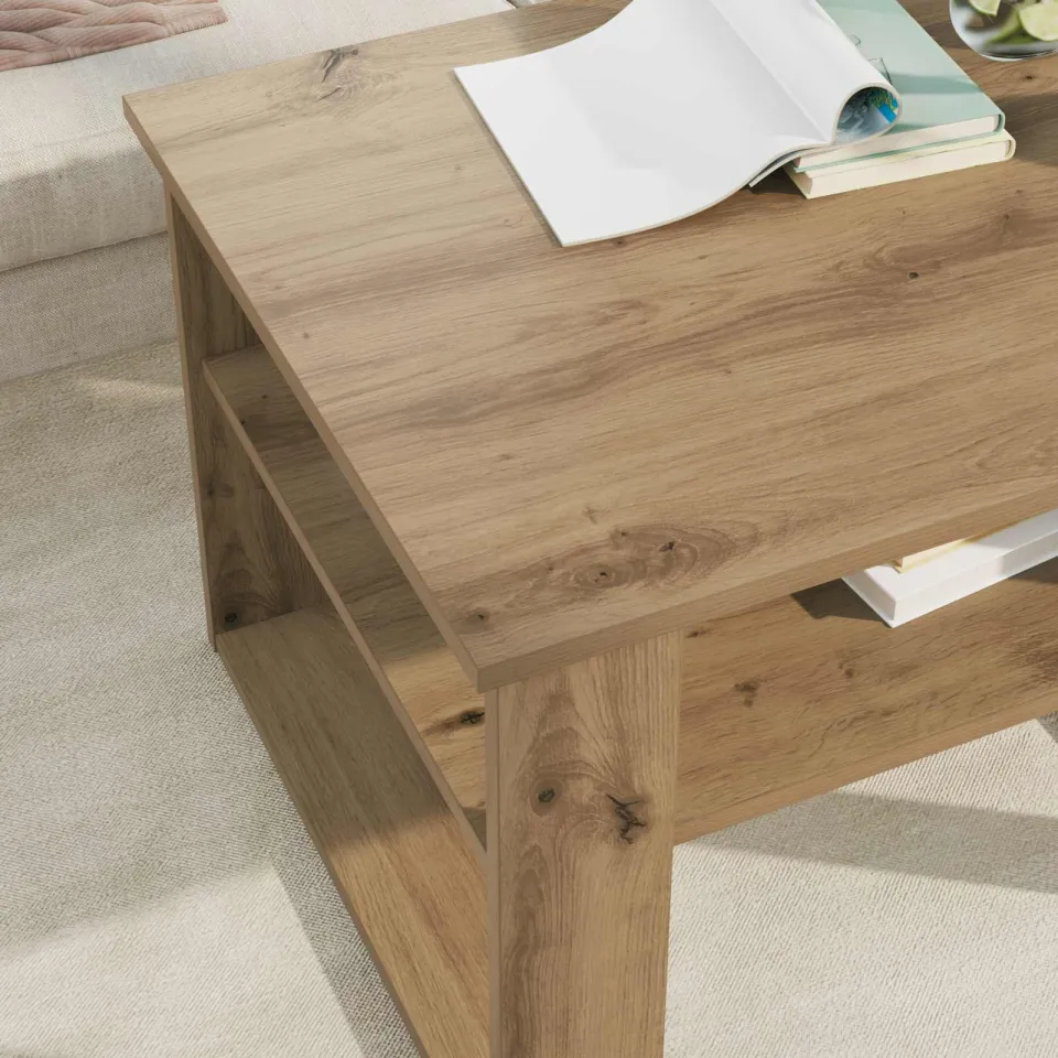 vidaXL Salontafel Artisan Eiken 64 x 54 x 44 cm Bewerkt hout, foto 4