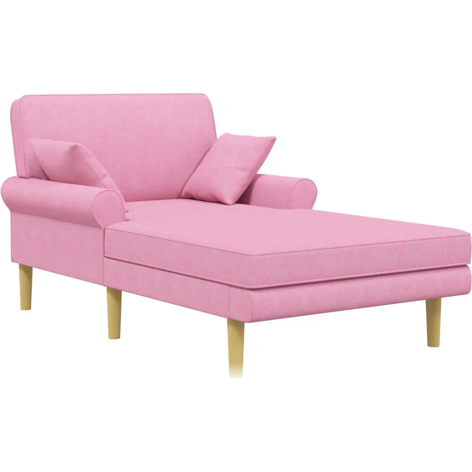 vidaXL Chaise longue Roze Stof, foto 3