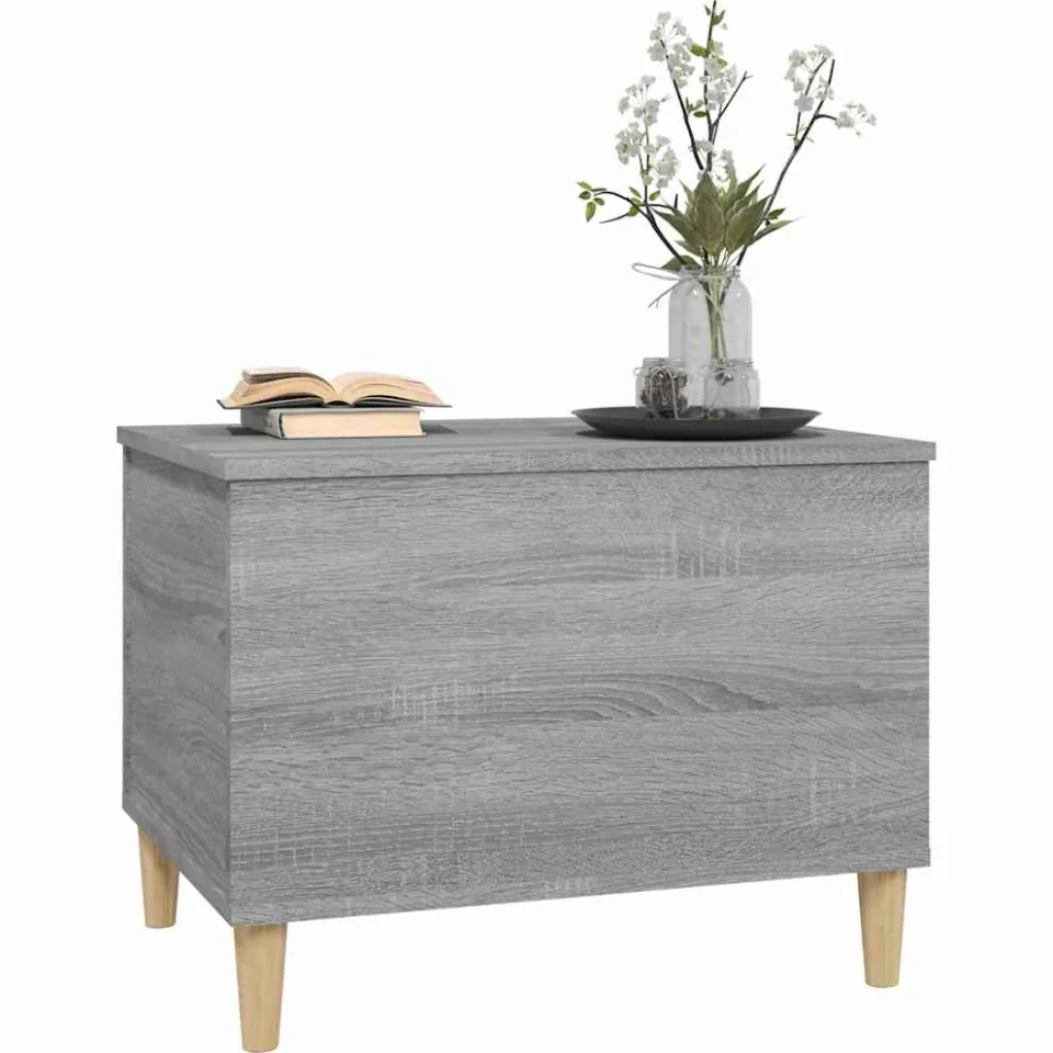 vidaXL Salontafel 60x44,5x45 cm bewerkt hout grijs sonoma eikenkleurig