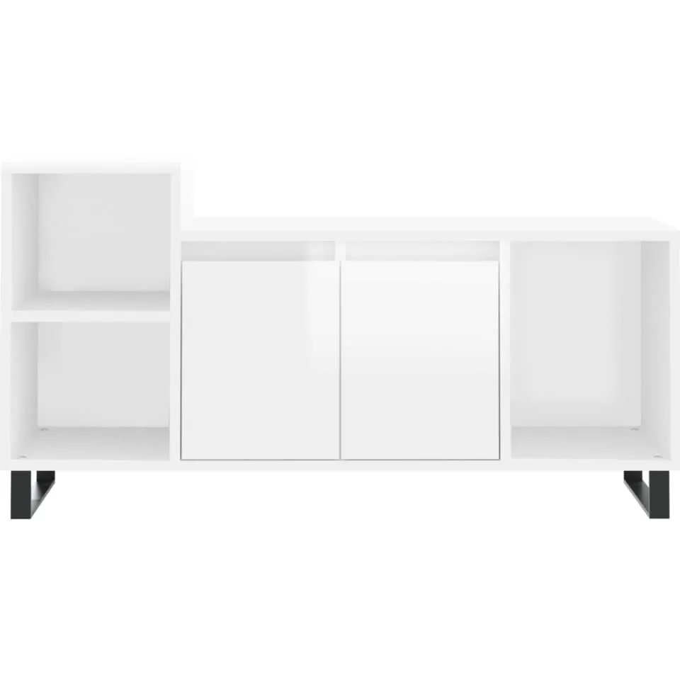 vidaXL Tv-meubel 100x35x55 cm bewerkt hout hoogglans wit