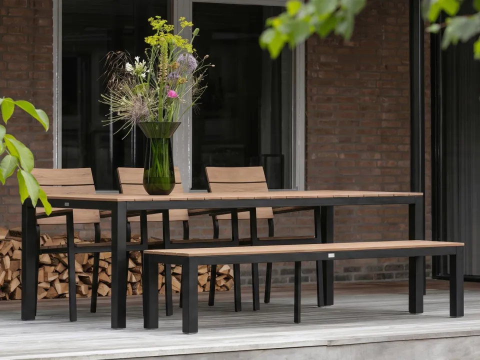 Bellagio tuinmeubelen Bellagio Fidenza dining tuintafel 220x100x75cm bruin, foto 4