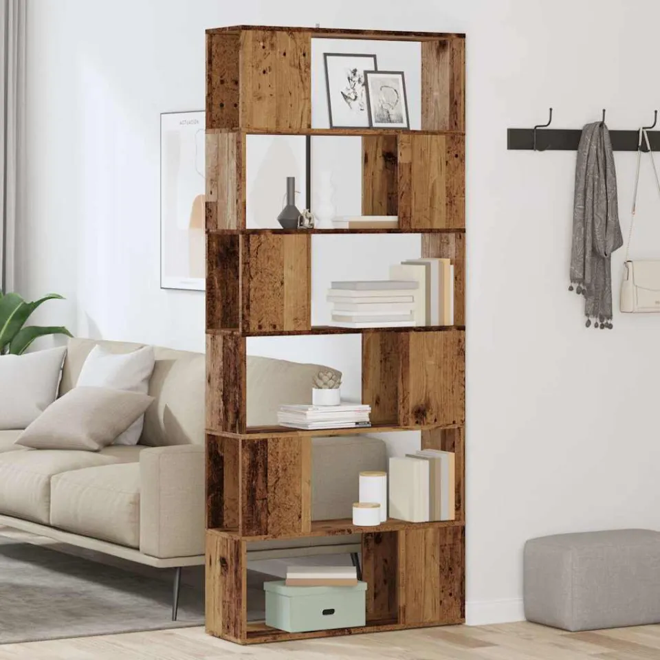 vidaXL Boekenkast/kamerscherm 80x24x186 cm oud houtkleurig bruin, foto 2