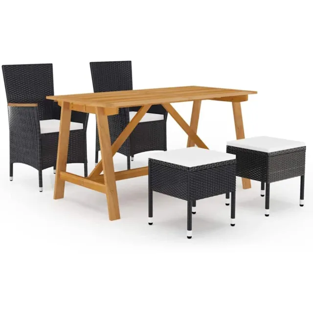 vidaXL 5-delige Tuinset zwart, foto 2