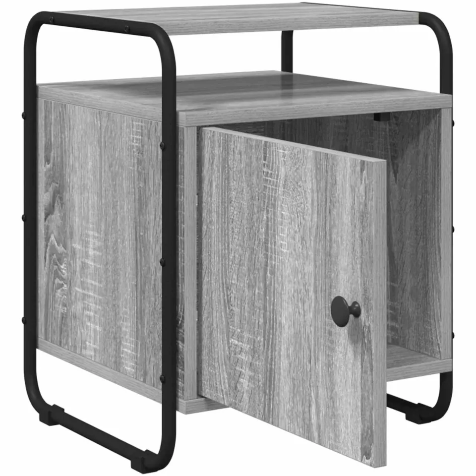 vidaXL Nachtkastje Grijs Sonoma 40 x 39.5 x 50 cm Bewerkt hout, foto 4