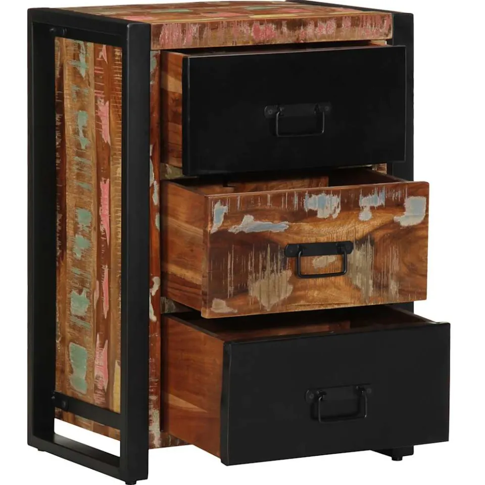 vidaXL Ladekast Multicolor 50x35x70 cm Massief Hout Hergebruikt meerkleurig, foto 3