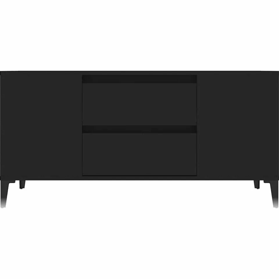 vidaXL Tv-meubel 102x44,5x50 cm bewerkt hout zwart