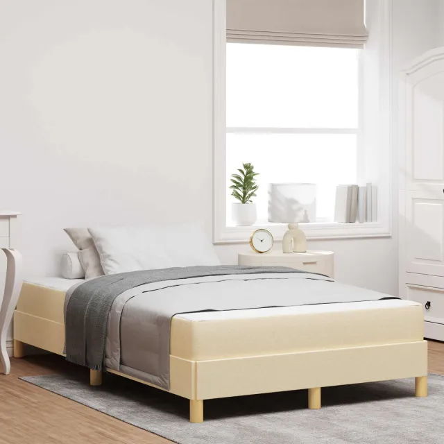vidaXL Boxspringbed Crème 120 x 200 cm Stof