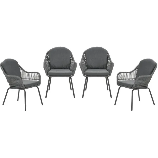 Garden Impressions Triton loungestoelen set van 4 grijs