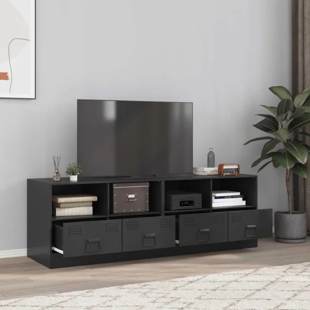 vidaXL Tv-meubelen 2 st 67x39x44 cm staal zwart, foto 2