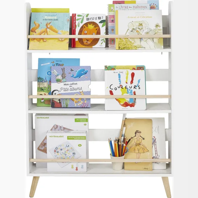 vertbaudet Boekenplank CONFETTI-LIJN Wit/hout