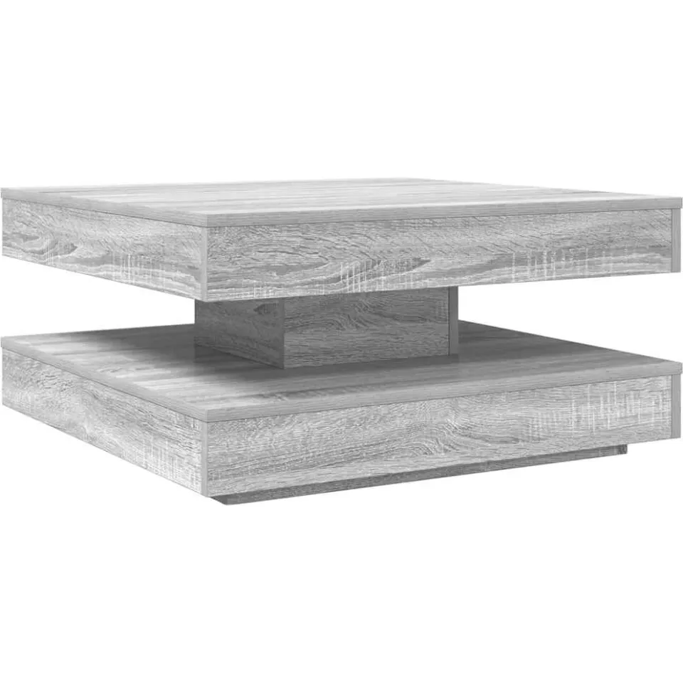 vidaXL Salontafel 360 graden draaibaar 70x70x34,5cm grijs sonoma eiken, foto 3