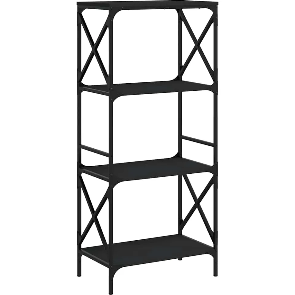 vidaXL Boekenkast 4-laags 59x35x132 cm bewerkt hout zwart, foto 3