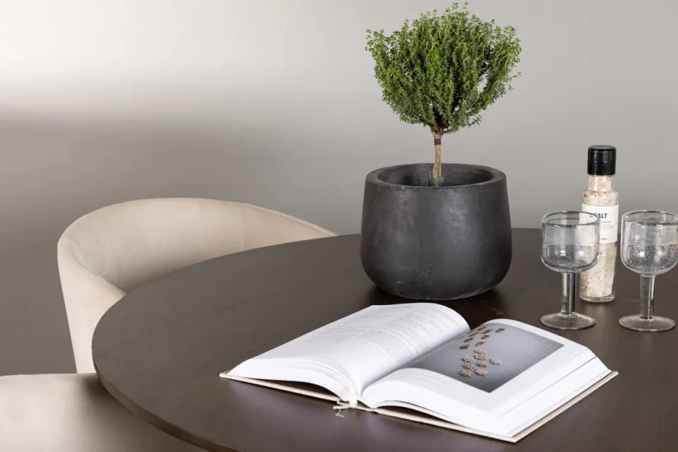 Nest living Esra houten eettafel donkerbruin - Ø100 cm bruin, foto 3