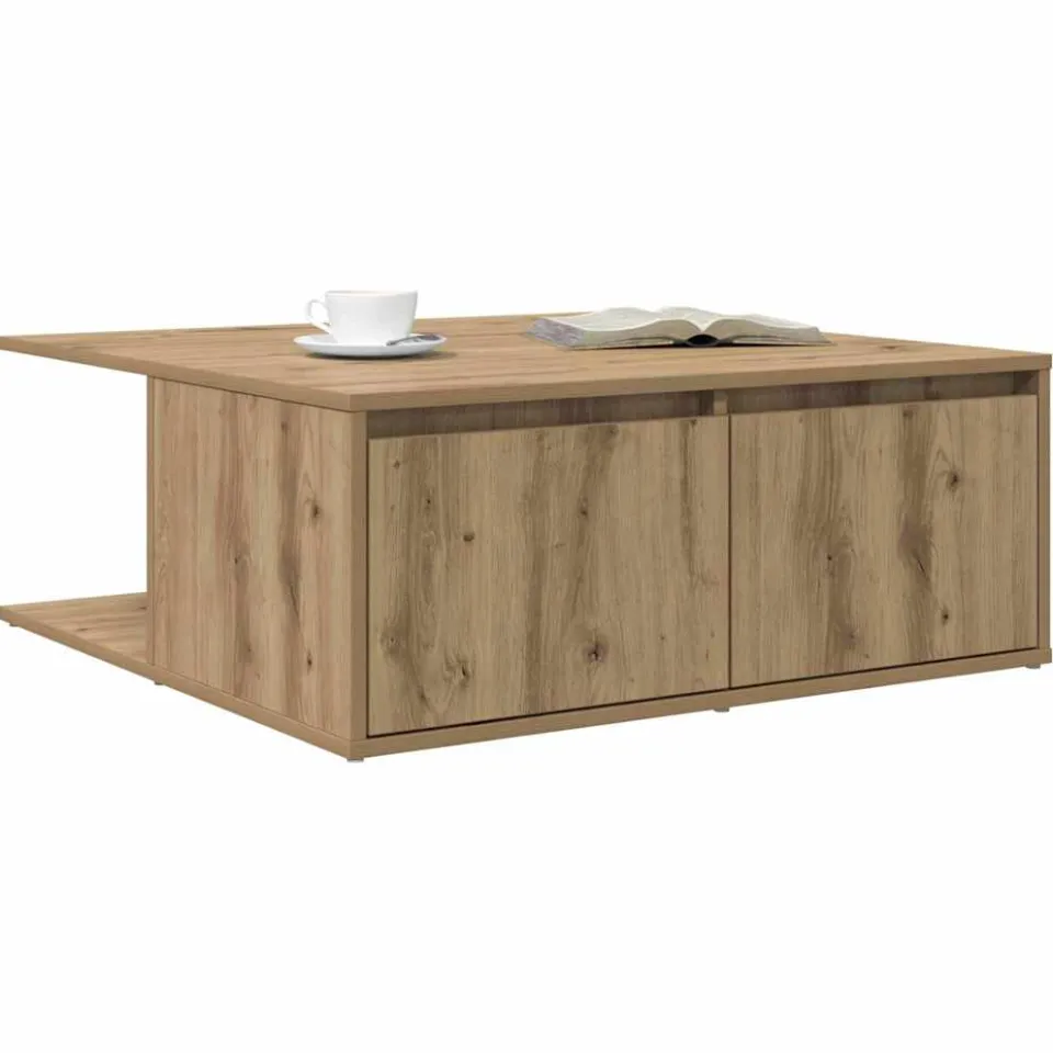 vidaXL Salontafel artisanaal eikenkleurig 80 x 80 x 31,5 cm Bruin