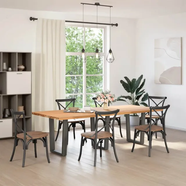 vidaXL Eettafelpoten 3 st V-vormig 70x(72-73,3) cm staal antraciet Anthraciet