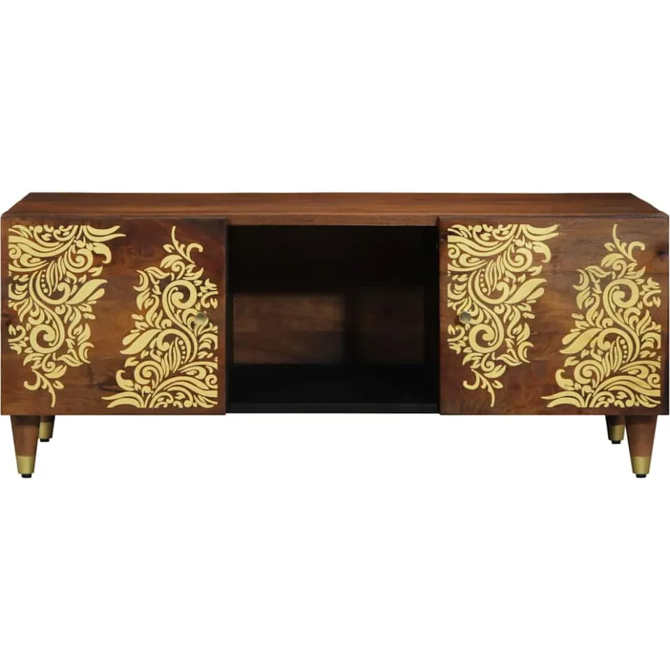 vidaXL Salontafel Honingbruin 100 x 54 x 40 cm Massief Mango Hout bruin, foto 3