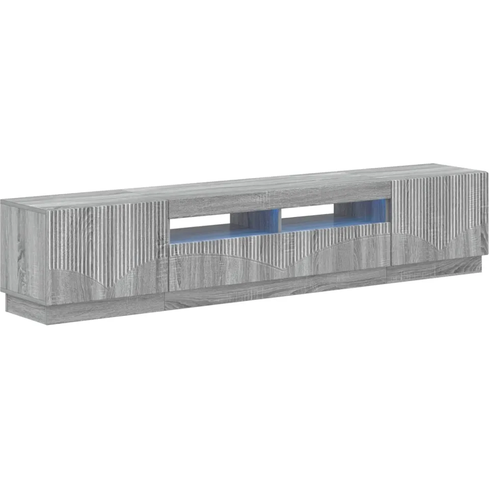 vidaXL LED tv-meubel HOORN 3 st Grijs Sonoma Bewerkt hout