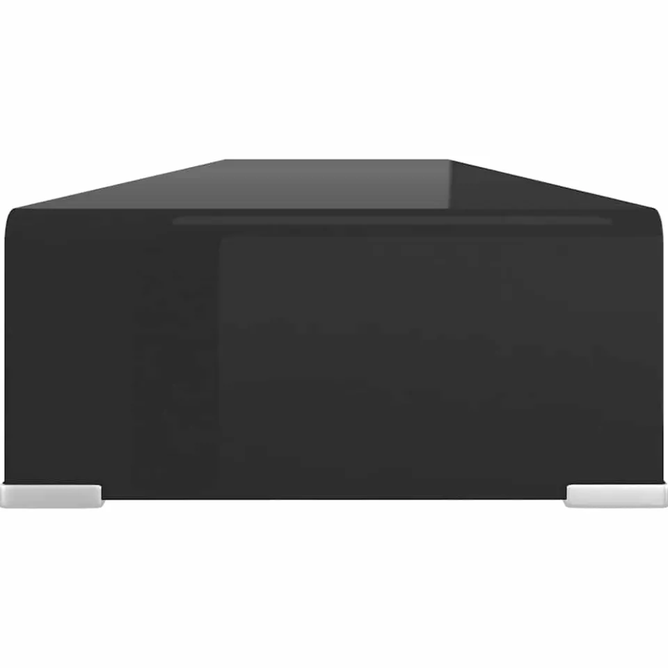 vidaXL TV-meubel/monitorverhoger zwart 120x30x13 cm glas, foto 3