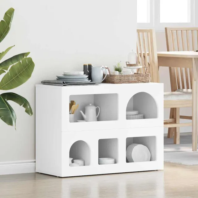 vidaXL Dressoir ELST Wit 80,5 x 35 x 59 cm Bewerkt hout, foto 2