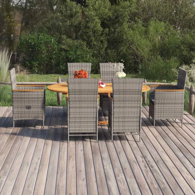 vidaXL 7-delige Tuinset poly rattan grijs, foto 2