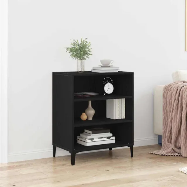 vidaXL Dressoir Zwart Eiken 57 x 35 x 70 cm Bewerkt hout