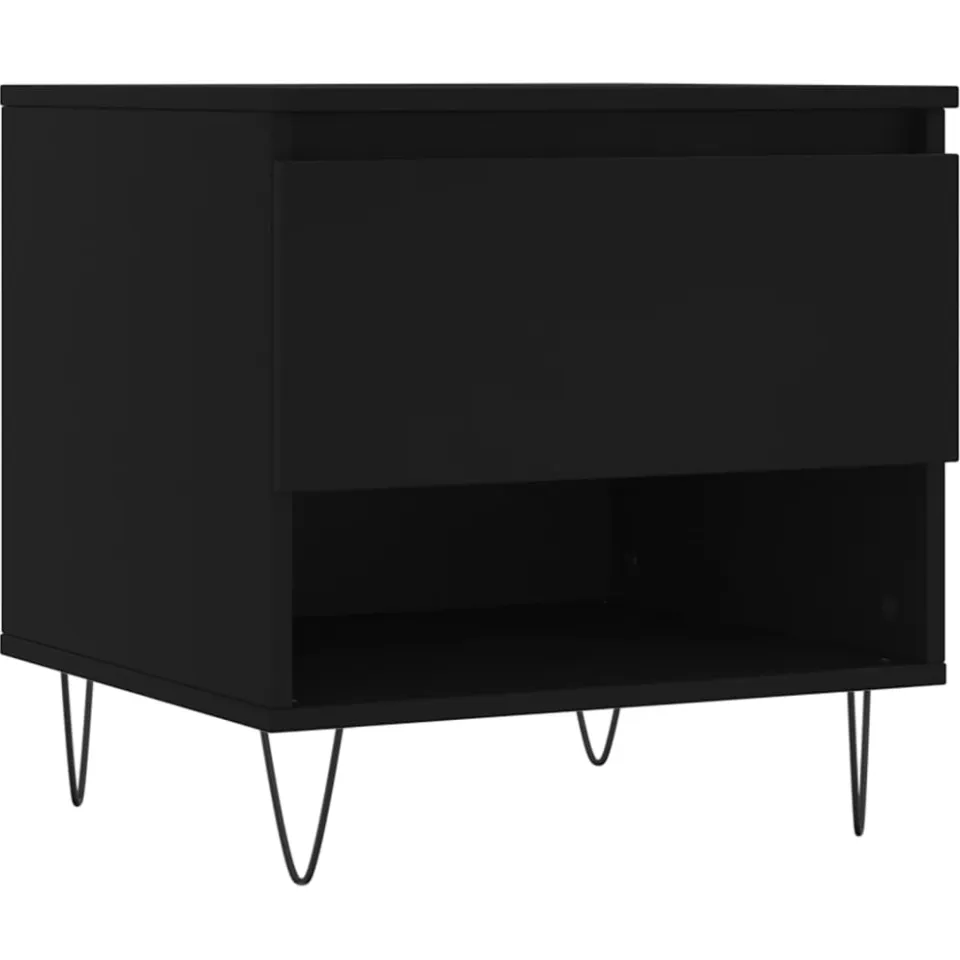 vidaXL Salontafel 50x46x50 cm bewerkt hout zwart, foto 4