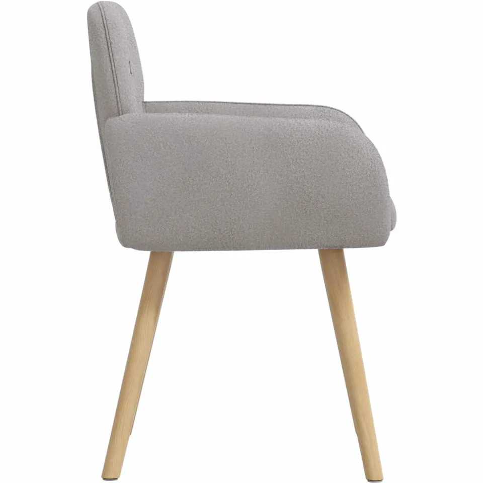 vidaXL Eettafelstoelen 4 st Bouclé Lichtgrijs 59 x 56,5 x 85 cm, foto 4