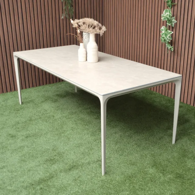 Tuinmeubelwinkel Tuintafel Vienna Beige 200cm Dining Eettafel - 8200W Nature beige