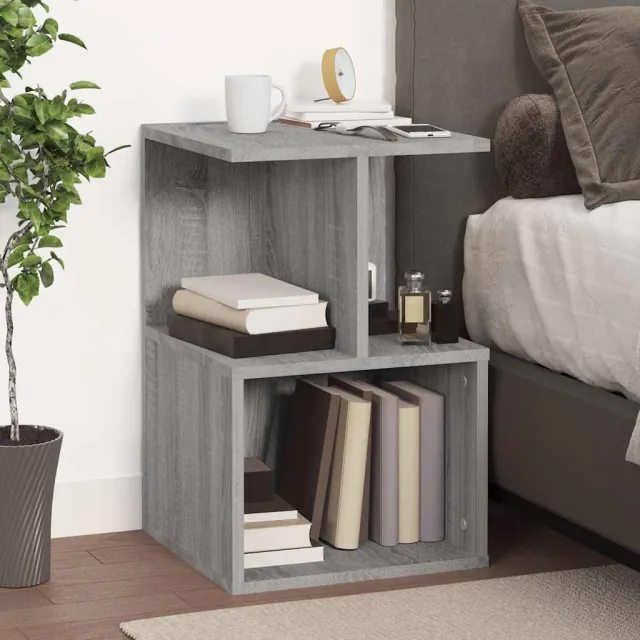 vidaXL Nachtkastjes 2 st 35x35x55 cm bewerkt hout grijs sonoma eiken, foto 4
