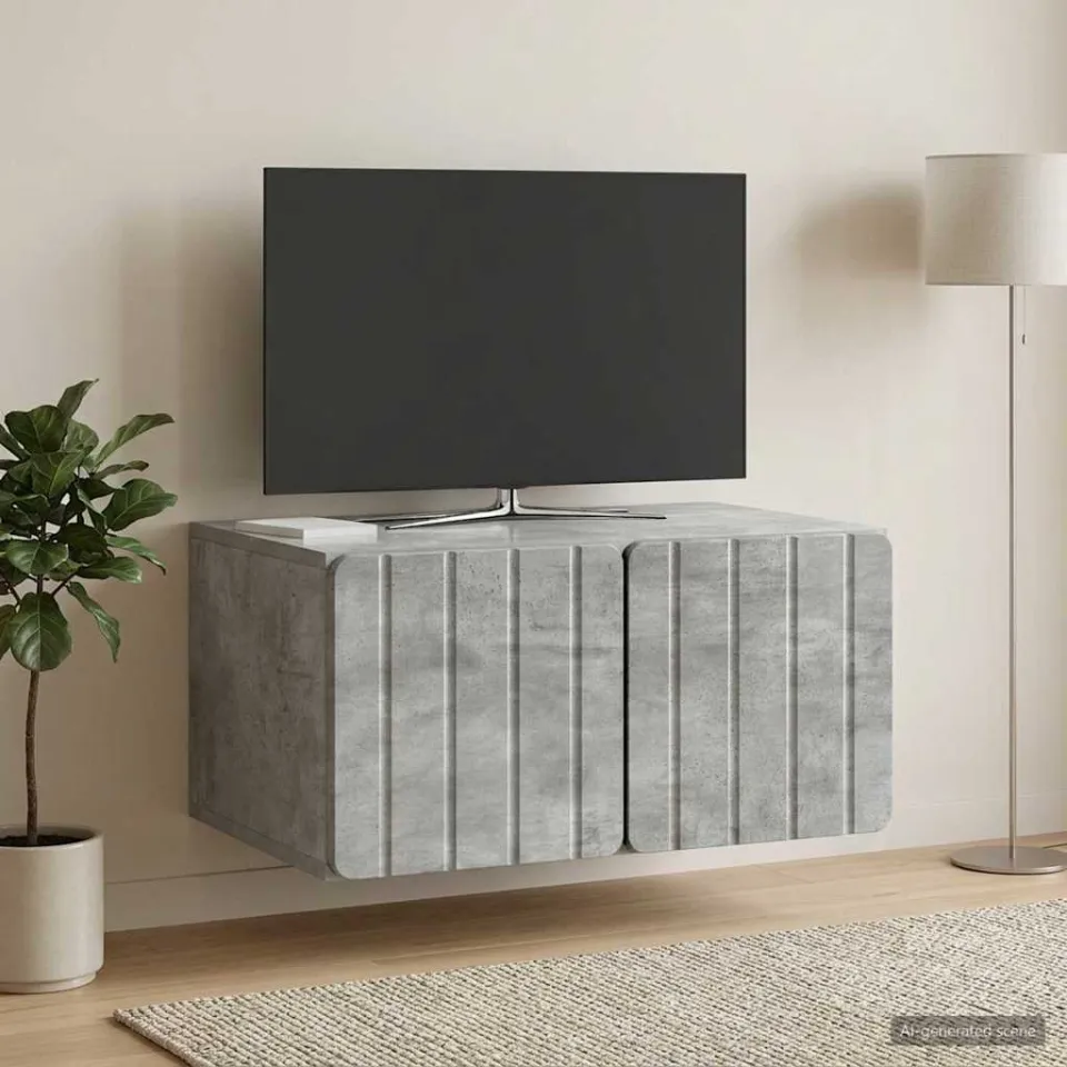 vidaXL Wandbeugel TV-kast 59,5 x 41 x 30 cm Betongrijs Bewerkt hout grijs, foto 4