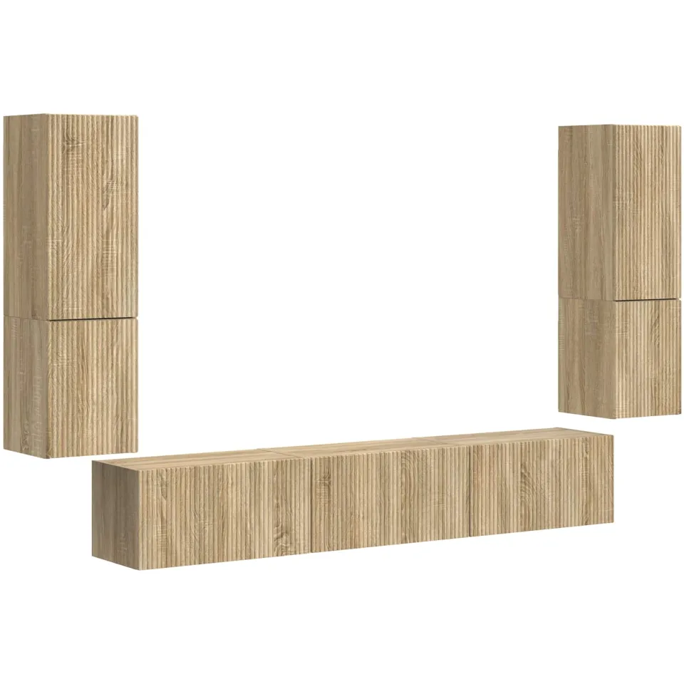 vidaXL Tv-meubelset 4 st Sonoma Eiken Bewerkt hout, foto 3