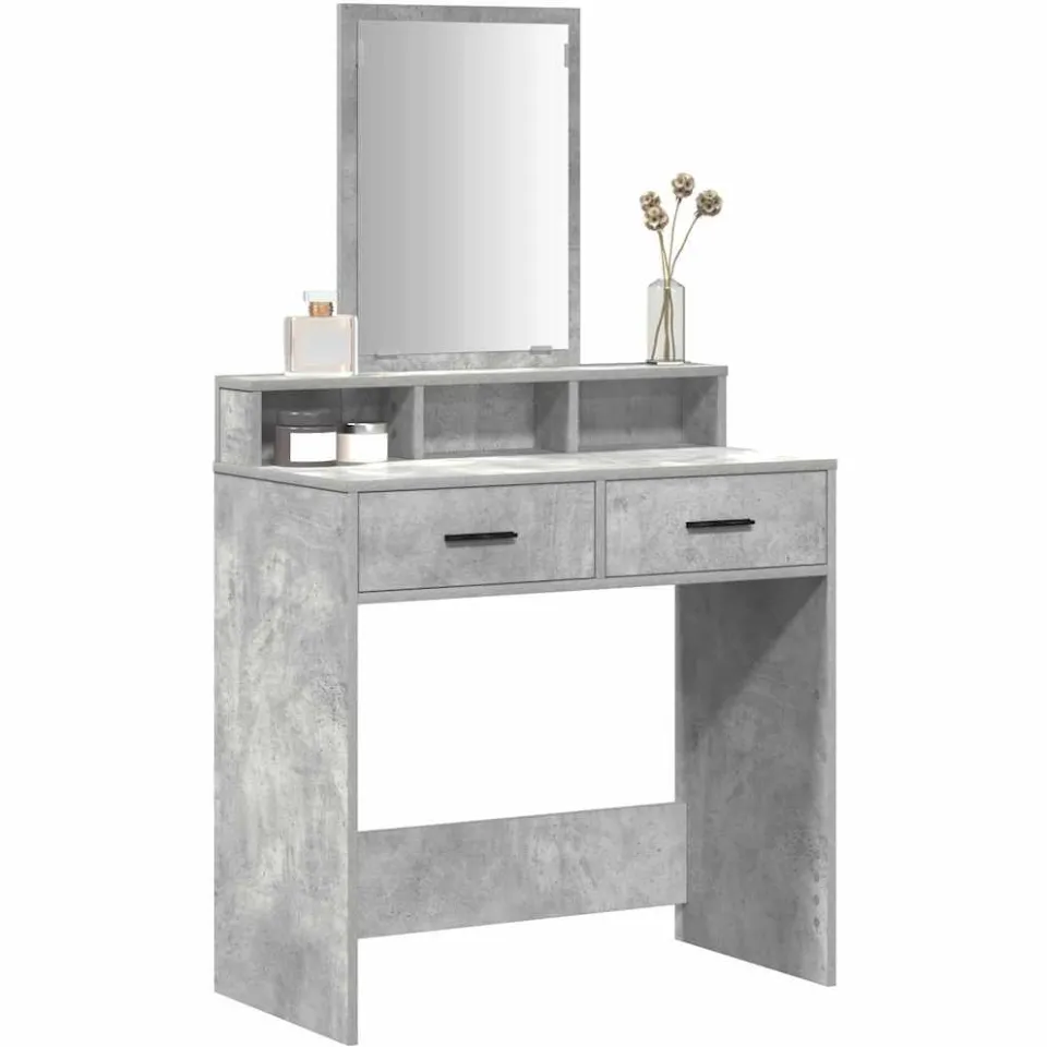vidaXL Plafondtafel Beton Grijs 79 x 41 x 140 cm Bewerkt hout