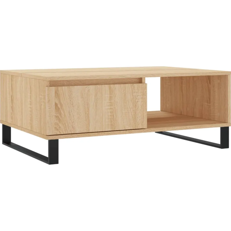 vidaXL Salontafel 90x60x35 cm bewerkt hout sonoma eikenkleurig Bruin
