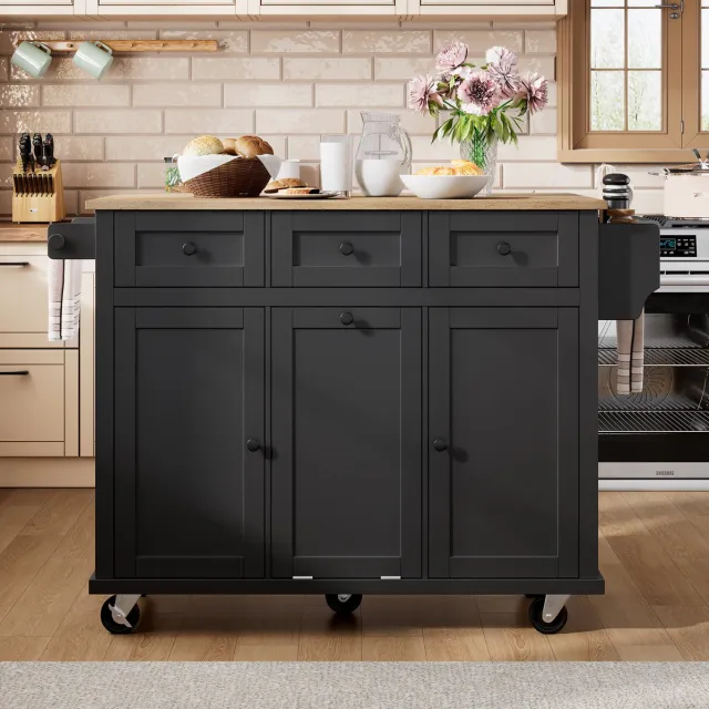 COVREO Eettafel 112x76,2 cm zwart naturel, MDF met opklapbaar blad
