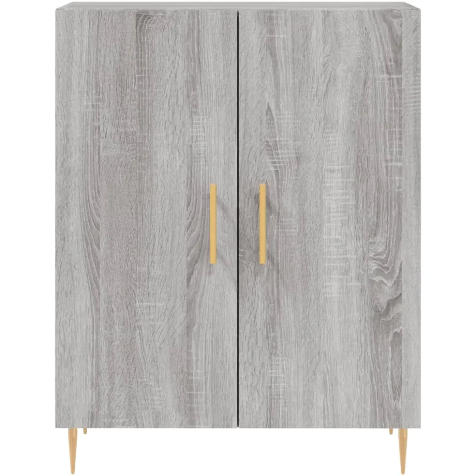 vidaXL Dressoir 69,5x34x90 cm bewerkt hout grijs sonoma eikenkleurig