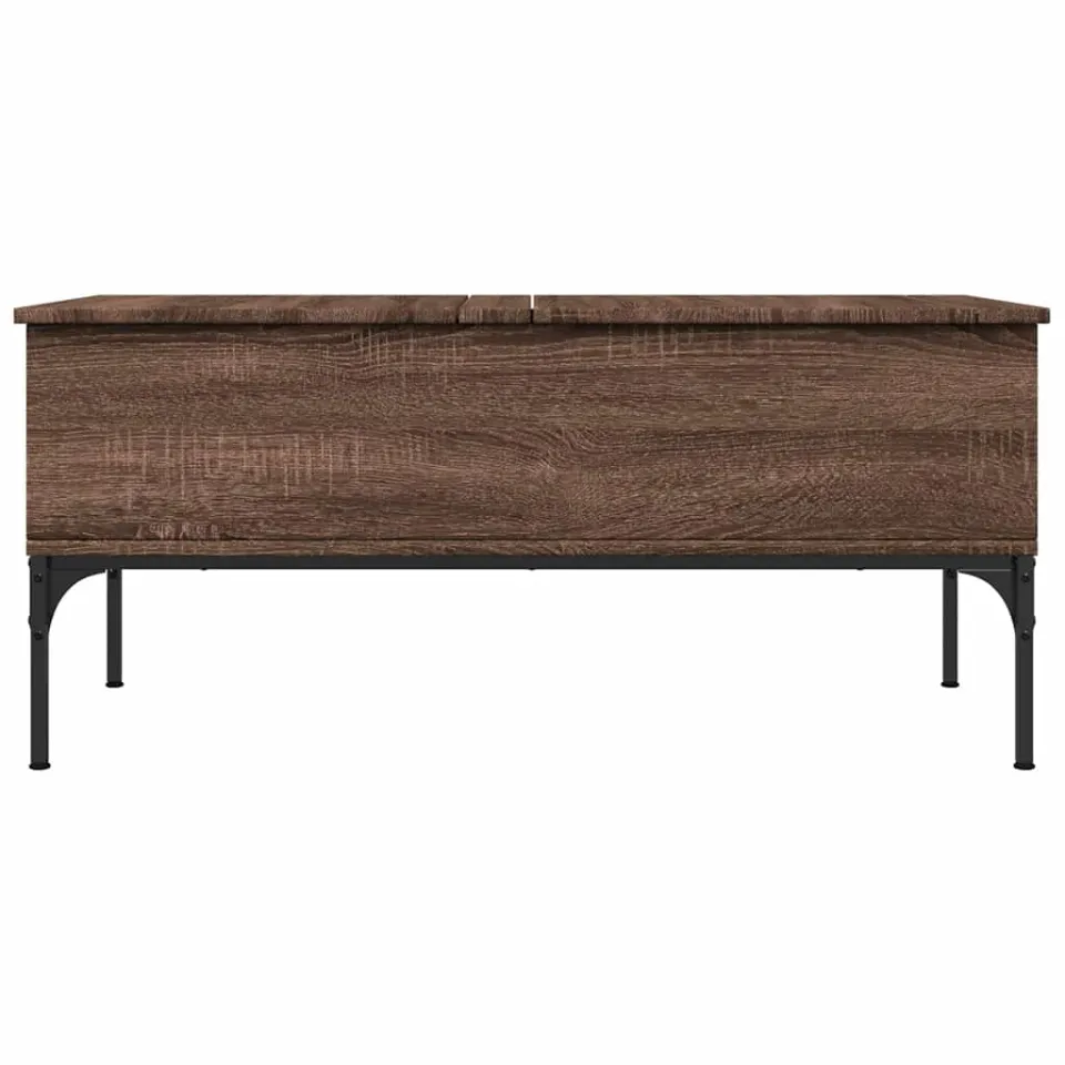 vidaXL Salontafel 100x50x45 cm bewerkt hout en metaal bruin eikenkleur, foto 4