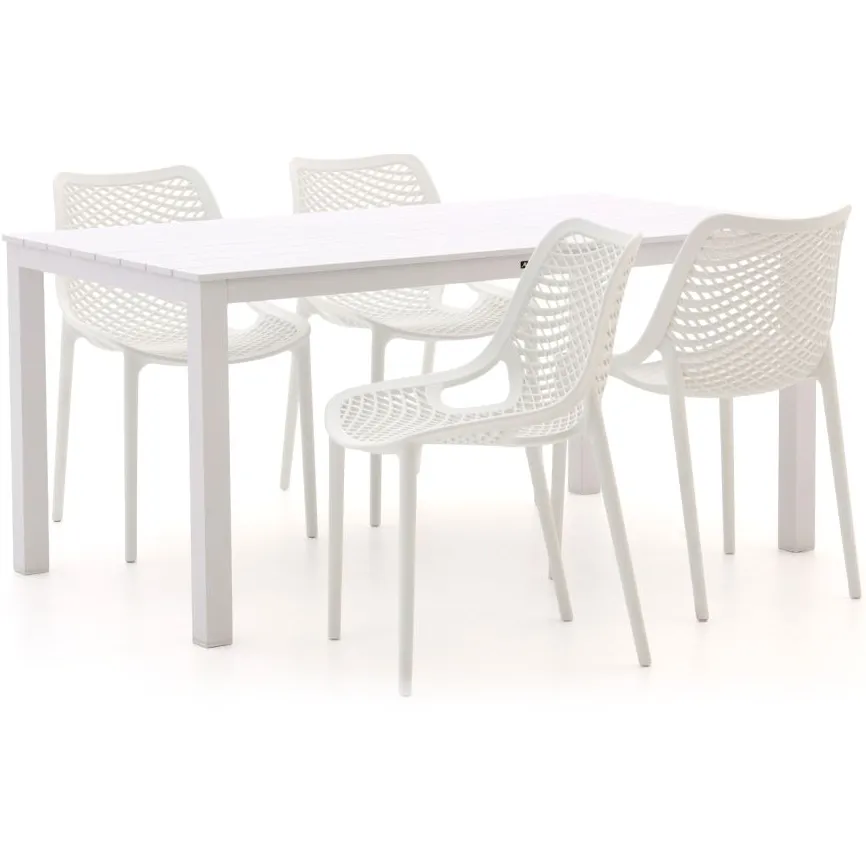 Forza Furniture Forza Ripi/Menzano 160cm dining tuinset 5-delig stapelbaar Wit